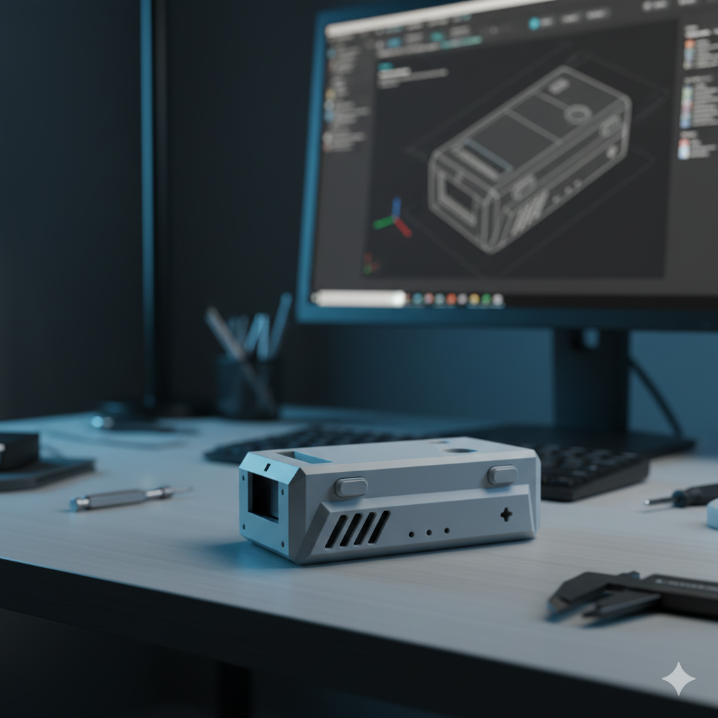 Startup team working on prototype